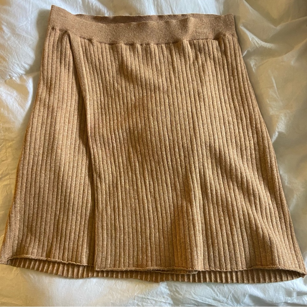 Free People Tan Mod Wrap Skirt